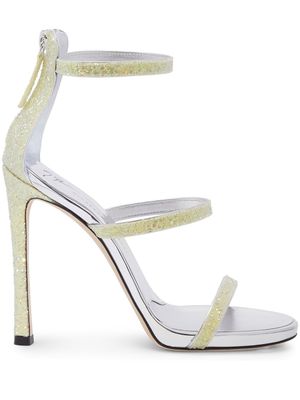 Giuseppe Zanotti sandales pailletées Harmony à bride - Jaune