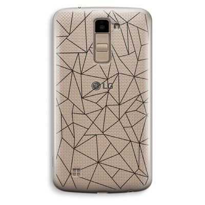 Geometrische lijnen zwart: LG K10 (2016) Transparant Hoesje