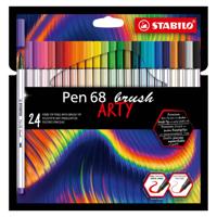 Stabilo pen 68 brush - viltstift - arty - set met 24 stuks