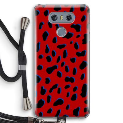 Red Leopard: LG G6 Transparant Hoesje met koord