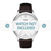 Tissot horlogeband T063.610.16.037.00 Leder Donkerbruin 20mm + bruin stiksel Tissot horlogeband T063.610.16.037.00 Leder Donkerbruin 20mm + bruin stiksel