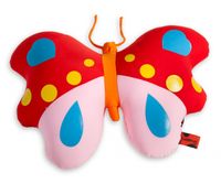 Cuddlebug nekkussen Butterfly 30 x 30 cm rood - thumbnail