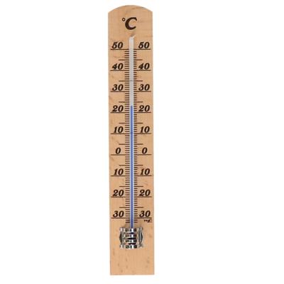 TFA Binnen Thermometer - analoog - berkenhout - 18 x 3 cm