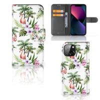iPhone 13 Mini | Telefoonhoesje | Met pasjeshouder | Flamingo Palms