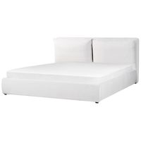 Beliani BAJONNA - Tweepersoonsbed-Wit-Fluweel