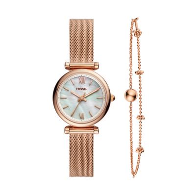 Horlogeband Fossil ES4443SET Roestvrij staal (RVS) Rosé 12mm