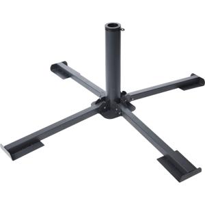 Inklapbare parasolvoet/kruisvoet - zwart - metaal - voor 40 cm stenen