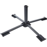 Inklapbare parasolvoet/kruisvoet - zwart - metaal - voor 40 cm stenen