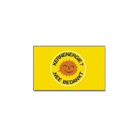 Vlag Kernenergie, nee bedankt! - geel - protest vlaggen - 90 x 150 cm - polyester