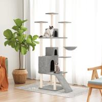 VidaXL Kattenmeubel met sisal krabpalen 175 cm lichtgrijs