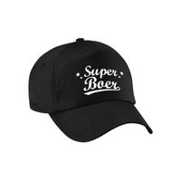 Super boer pet /cap zwart voor volwassenen - boer / boerin cadeau - thumbnail