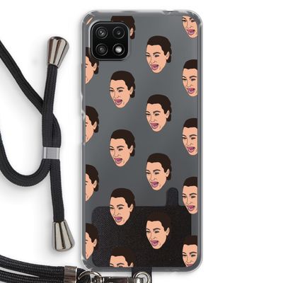 Ugly Cry Call: Samsung Galaxy A22 5G Transparant Hoesje met koord