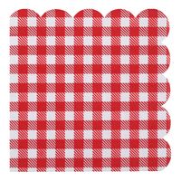 Boerenbont Oktoberfest thema servetten - 20x stuks - 16 x 16 cm - gingham/vichy print - thumbnail