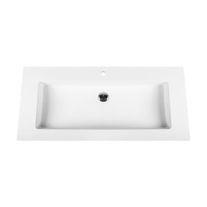 Wastafel BWS Veroni 45.5x99 cm 1 Kraangat Solid Surface Wit