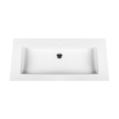 Wastafel BWS Veroni 45.5x99 cm 1 Kraangat Solid Surface Wit