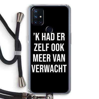 Meer verwacht - Zwart: OnePlus Nord N10 5G Transparant Hoesje met koord
