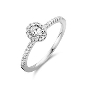 Ring Halo witgoud-diamant 0.28ct H Si 6,5 mm