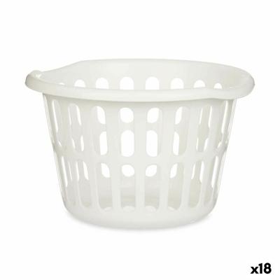 Mand Wit Polypropyleen 27 L 40 x 25 x 40 cm (18 Stuks)