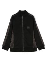 BOSS Kidswear sweat zippé à motif monogrammé - Noir