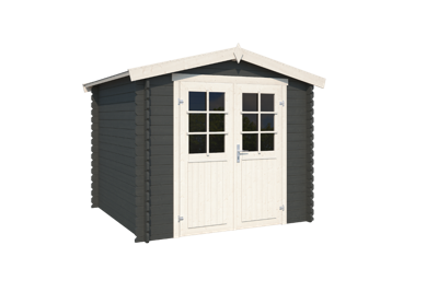 Blokhut Ingo 230x230 Carbon Grey-Wit - Outdoor life