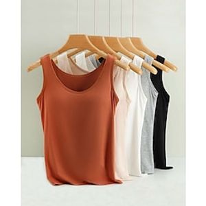 Dames Singlet Casual Basic Mouwloos Ronde hals Zwart Lightinthebox