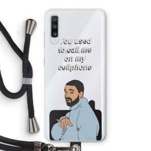 Hotline bling: Samsung Galaxy A70 Transparant Hoesje met koord