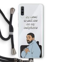 Hotline bling: Samsung Galaxy A70 Transparant Hoesje met koord