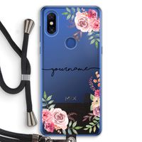 Rozen: Xiaomi Mi Mix 3 Transparant Hoesje met koord