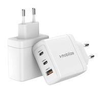 Mobilize Wall Charger 2x USB-C + 1x USB GaN 65W with PD/PPS White
