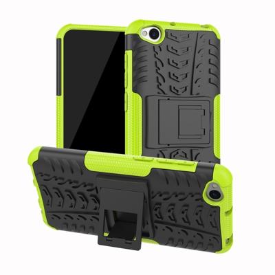 Tire Texture TPU + PC schokbestendig beschermende case voor Xiaomi Redmi gaan met houder (groen)