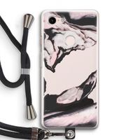 Roze stroom: Pixel 3 Transparant Hoesje met koord