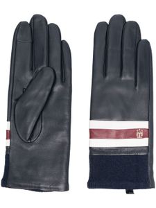 Tommy Hilfiger gants en cuir à plaque logo - Bleu