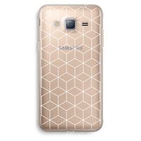 Zwart-witte kubussen: Samsung Galaxy J3 (2016) Transparant Hoesje Zwart-witte kubussen: Samsung Galaxy J3 (2016) Transparant Hoesje