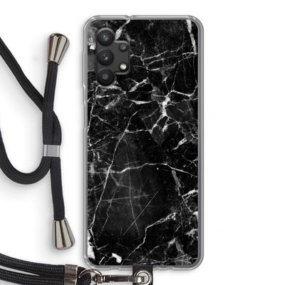 Zwart Marmer 2: Samsung Galaxy A32 5G Transparant Hoesje met koord
