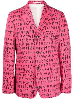 Comme des Garçons Homme Plus blazer en laine à imprimé graphique - Rose