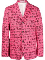 Comme des Garçons Homme Plus blazer en laine à imprimé graphique - Rose
