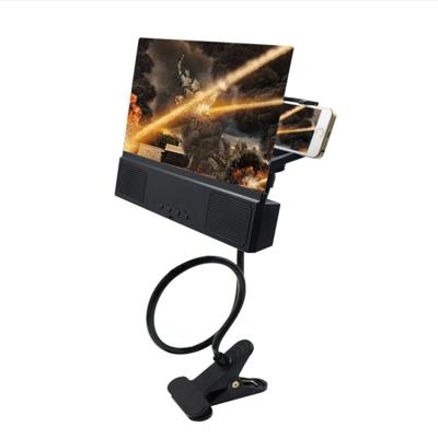 L2 12 0 inch universeel Opvouwbare mobiele telefoon scherm Vergrootglas telefoon beugel houder met Bluetooth Speaker grootte: 18.5 x 16.5 x2cm (zwart