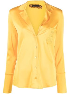 Patrizia Pepe chemise satinée à broderies - Orange