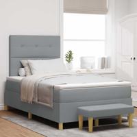 Boxspring bed met matras Lichtgrijs 120 x 190 cm Stof