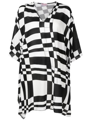 Amir Slama blouse imprimée à manches amples - Noir