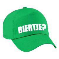Biertje? Drank feest petje - baseball cap - groen - volwassenen - vrijgezellenfeest - festival