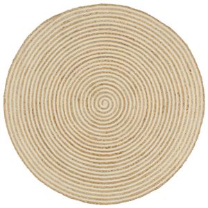 VidaXL Vloerkleed handgemaakt met spiraal ontwerp 120 cm jute wit