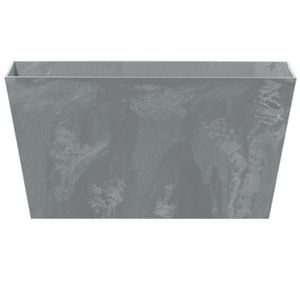 Kunststof bloembak/plantenbak rechthoek betonlook 40 cm grijs