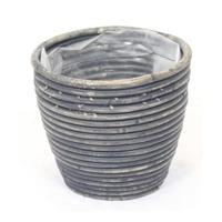 Pot Rond Ballon Streep Blauw - 13x11 cm Van der Leeden - Van der leeden