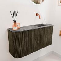 Toiletmeubel Mondiaz Joya Dlux | 81.6 cm | Meubelkleur Shadow | Faye wastafel Sombra Wasbak Rechts | Zonder kraangat(en)