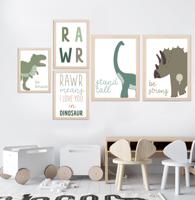 Posters - Dinosaurussen / RAWR / Set van 5 - thumbnail