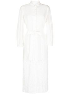 Evi Grintela robe mi-longue à design brodé - Blanc