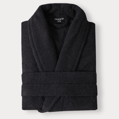 Luxe Badjas Katoen - Zwart - Dekbed-Discounter.nl