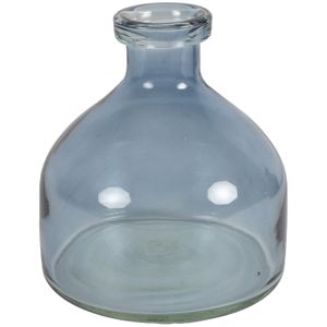 Bloemenvaas Low Bottle - transparant blauw - glas - D18 x H20 cm