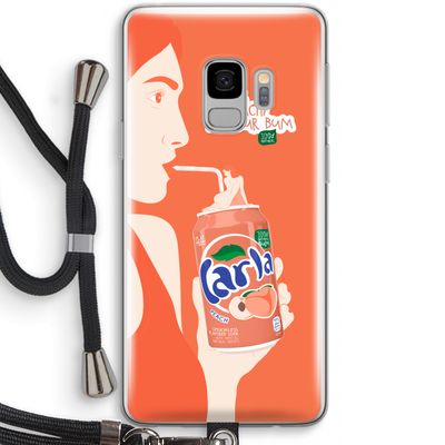 Peach please!: Samsung Galaxy S9 Transparant Hoesje met koord